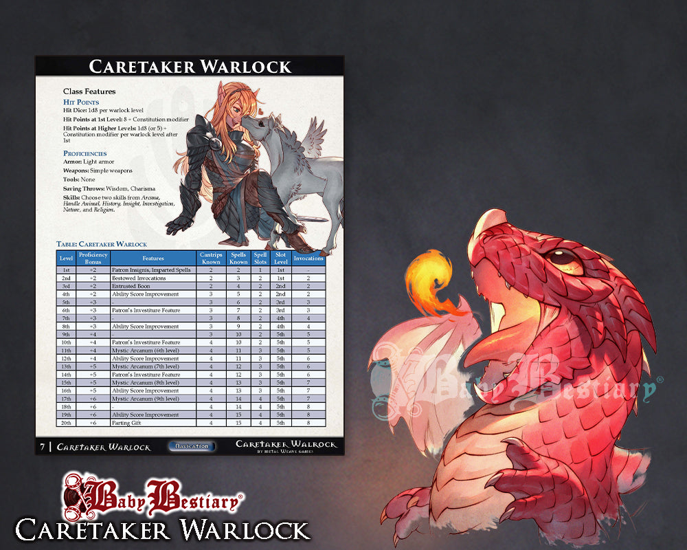 Baby Bestiary: Caretaker Warlock (5e)
