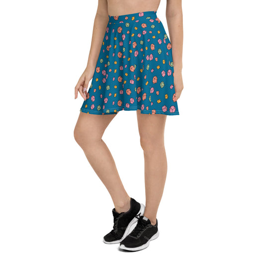 Teal Dice - Skater Skirt