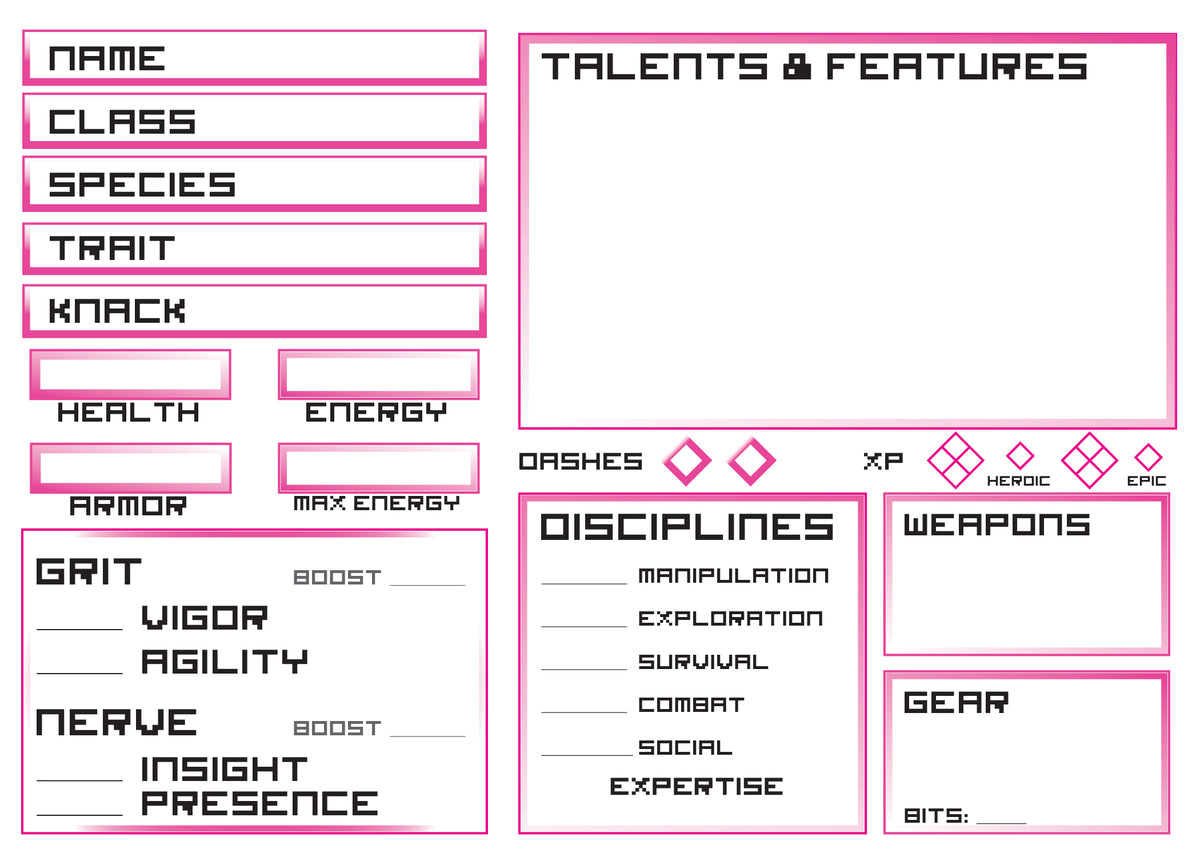 Hyper Light Drifter: Character Sheets - Digital Edition