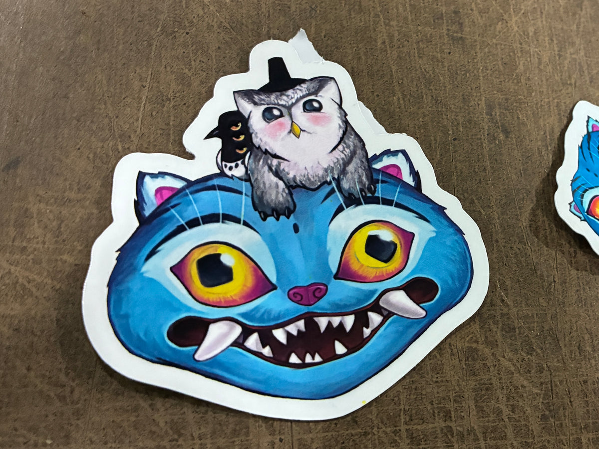 Derpy Tiger, Magpie and Owlbear Sticker