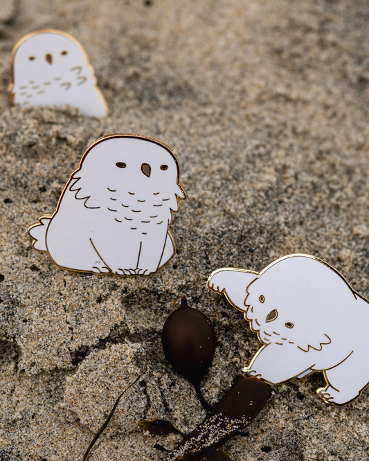 Snowy Owlbear Pins