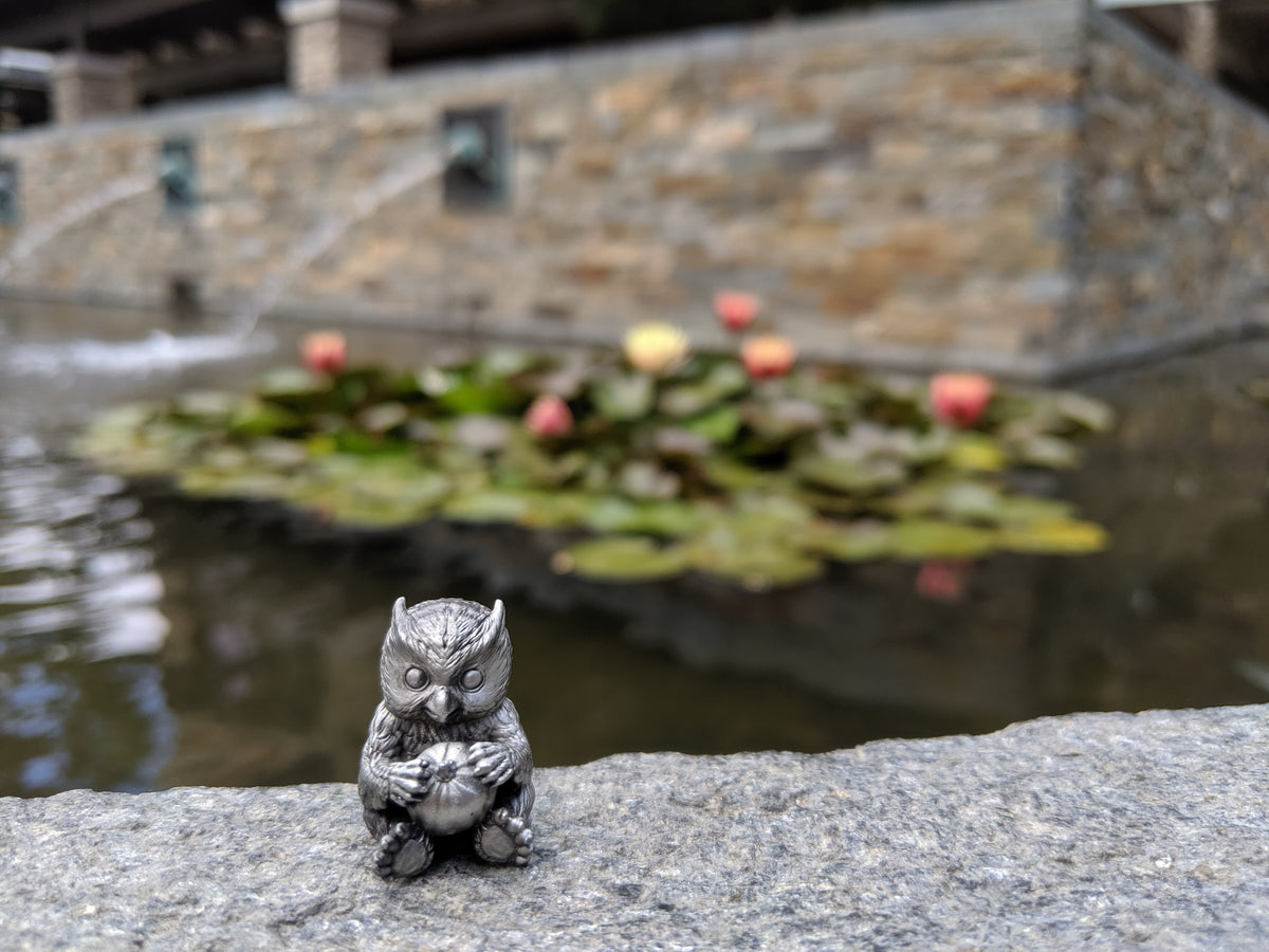 Pumpkin Owlbear Pewter Mini