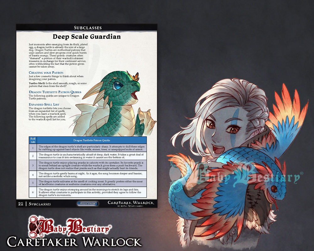 Baby Bestiary: Caretaker Warlock (5e)