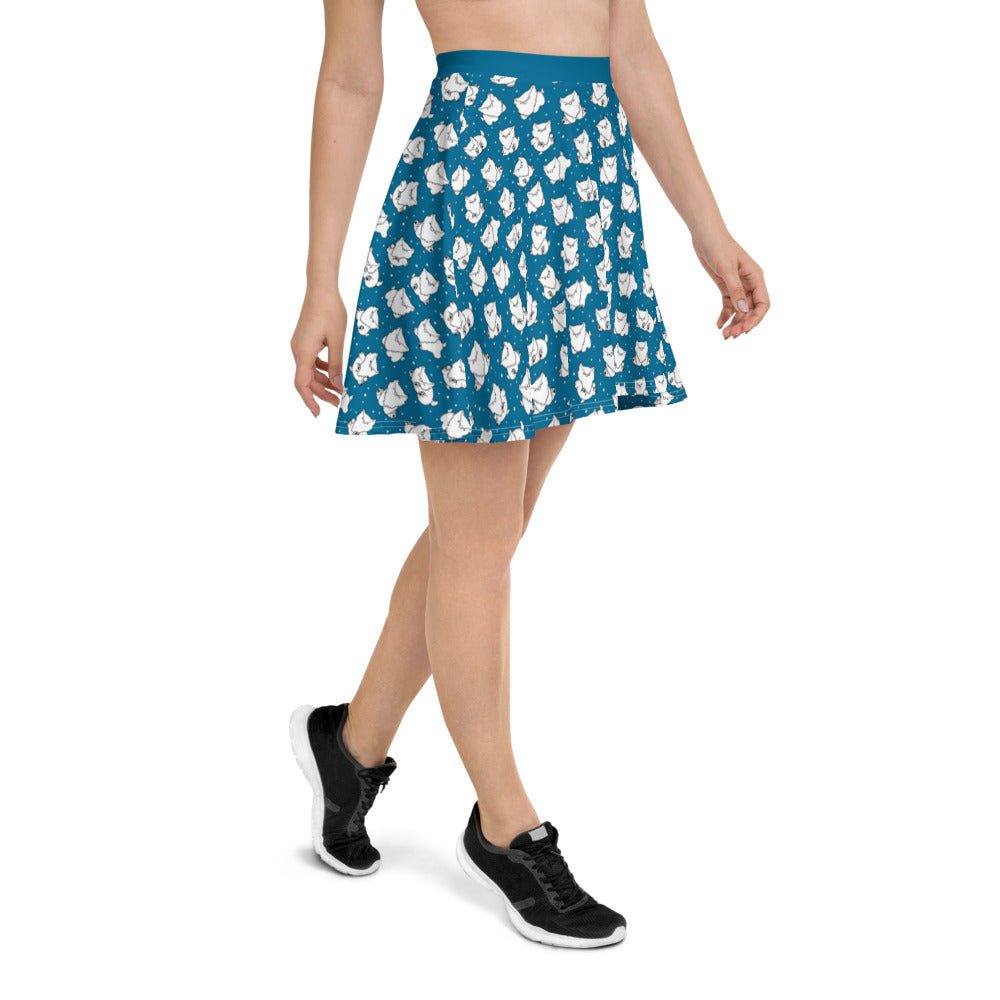 Teal Owlbear Skater Skirt