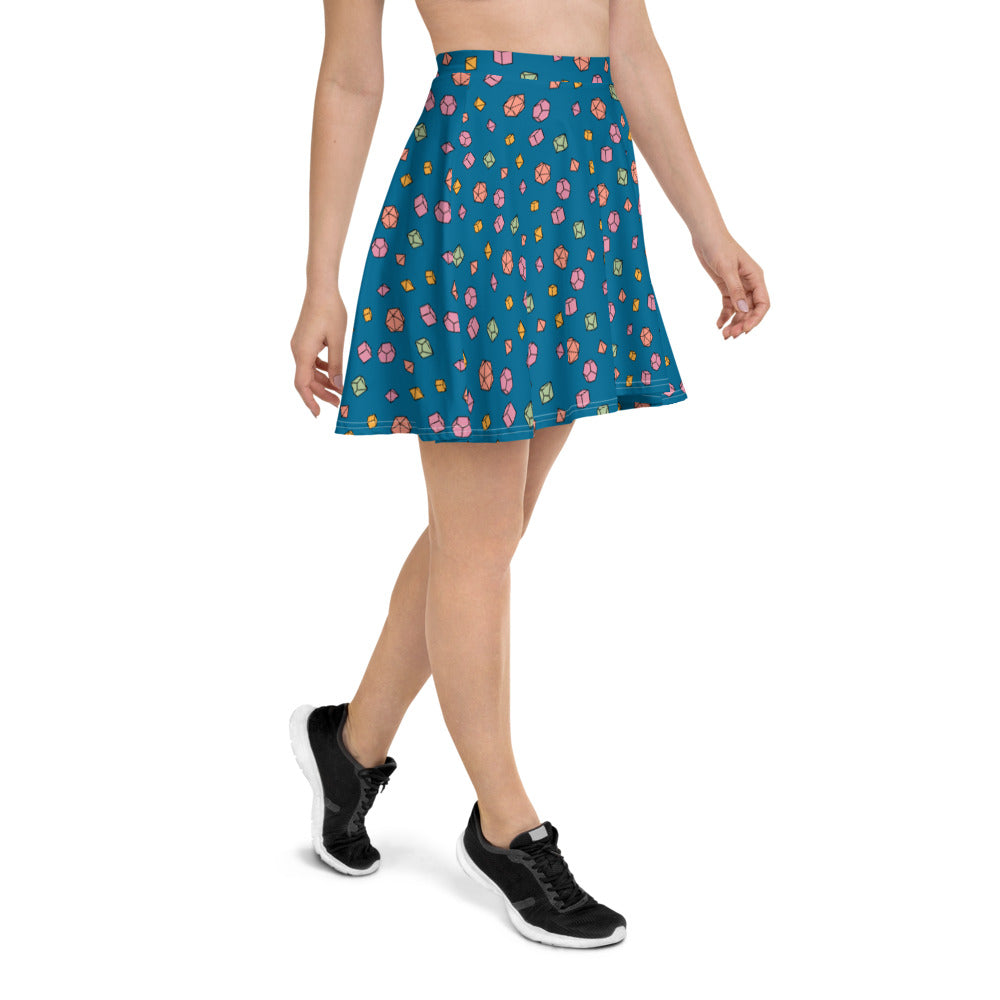 Teal Dice - Skater Skirt