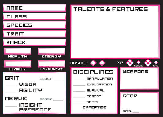 Hyper Light Drifter: Character Sheets - Digital Edition