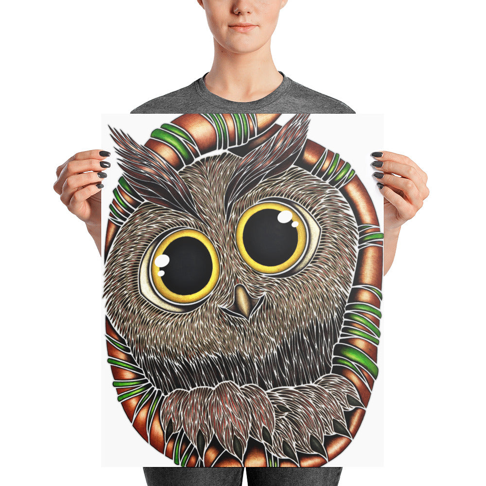 Cartoon Owl Bird Bear Print Custodia Occhiali Zip Occhiali Sole