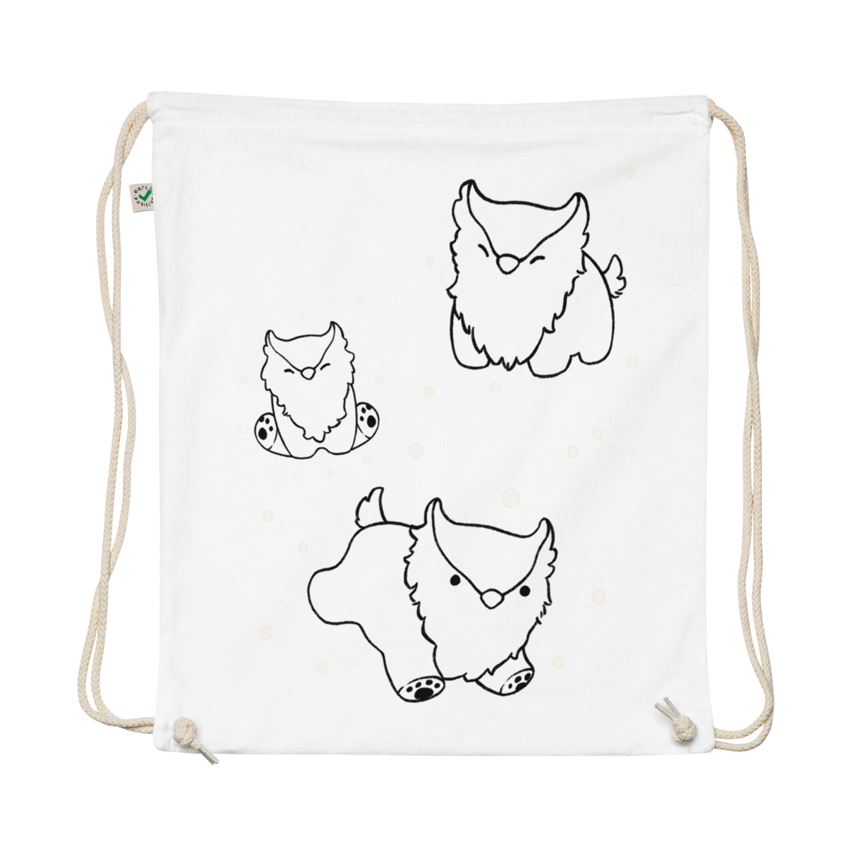Owlbear Organic cotton drawstring bag